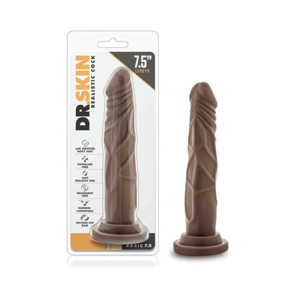 Dr. Skin Basic 7.5 Realistic 7.5 inches Dildo Brown