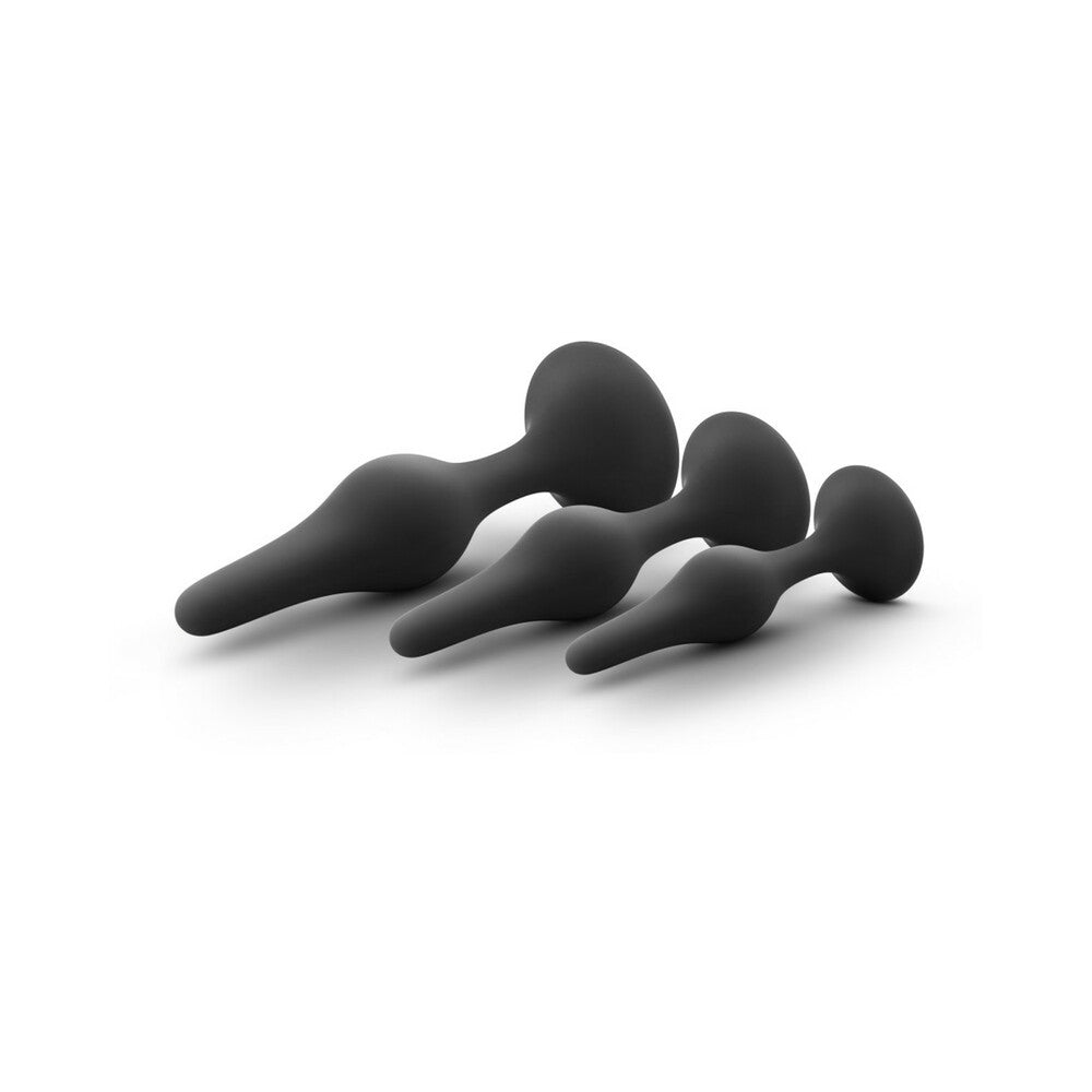 Blush Luxe 3-Piece Silicone Beginner Plug Kit Black