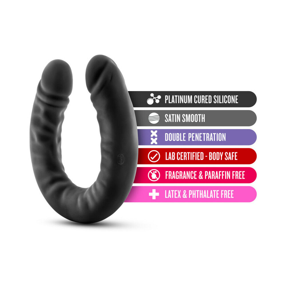 Blush Ruse Realistic 18 inches Silicone Slim Double Dildo Black