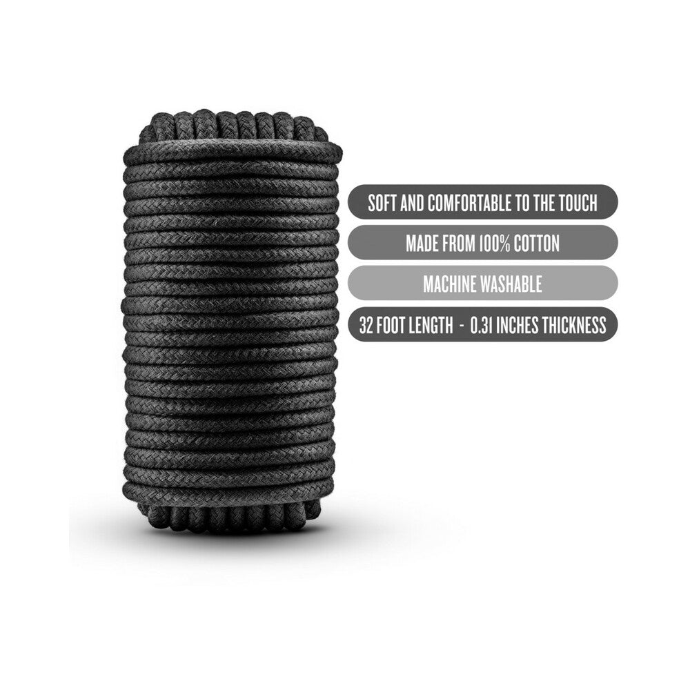 Blush Temptasia Bondage Rope 32 ' / 10 m Black