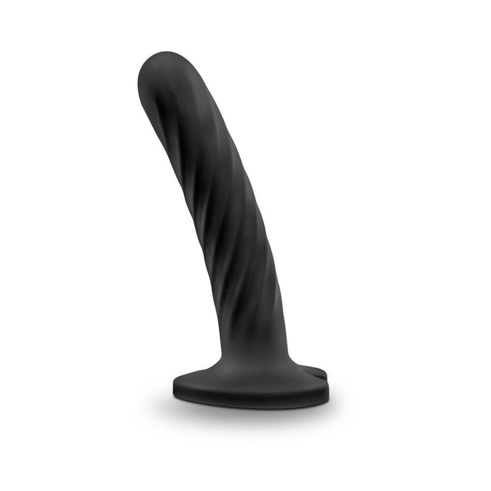 Temptasia Twist 5.5 inches Curved Dildo with Heart-Shaped Suction Cup Medium Black