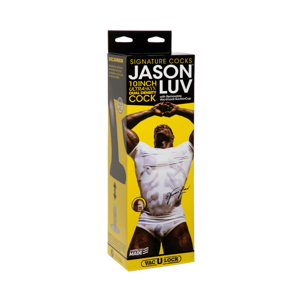 Jason Luv 10 inches ULTRASKYN Cock with Removable Vac-U-Lock Suction Cup Chocolate