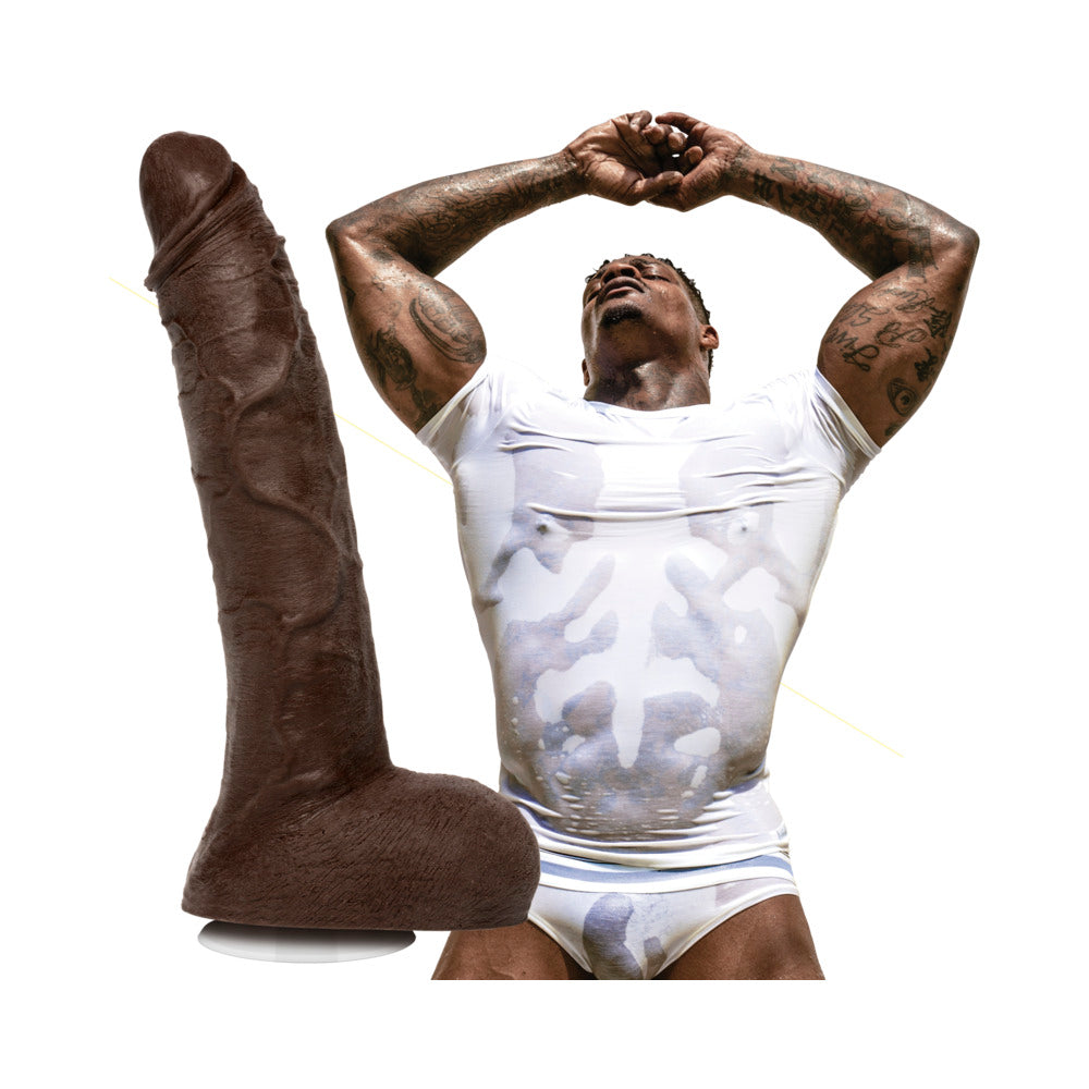 Jason Luv 10 inches ULTRASKYN Cock with Removable Vac-U-Lock Suction Cup Chocolate