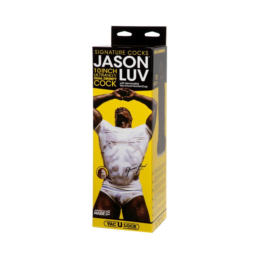 Jason Luv 10 inches ULTRASKYN Cock with Removable Vac-U-Lock Suction Cup Chocolate