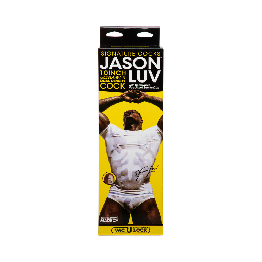 Jason Luv 10 inches ULTRASKYN Cock with Removable Vac-U-Lock Suction Cup Chocolate