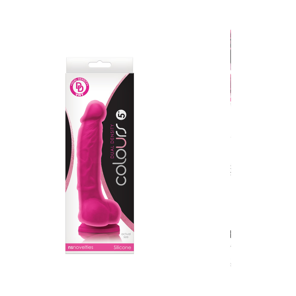 Colours Dual Density 5 inches Dildo Pink