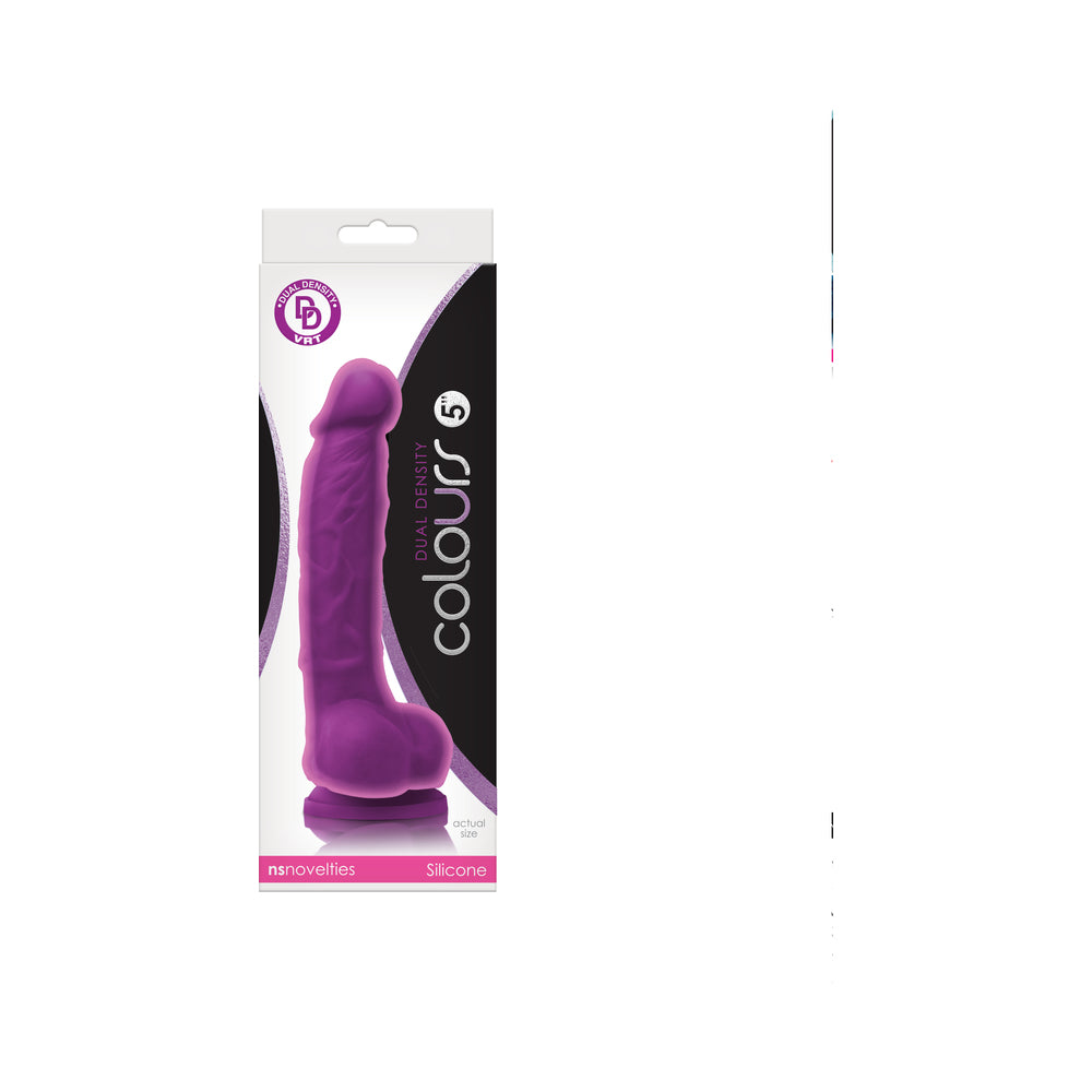 Colours Dual Density 5 inches Dildo Purple