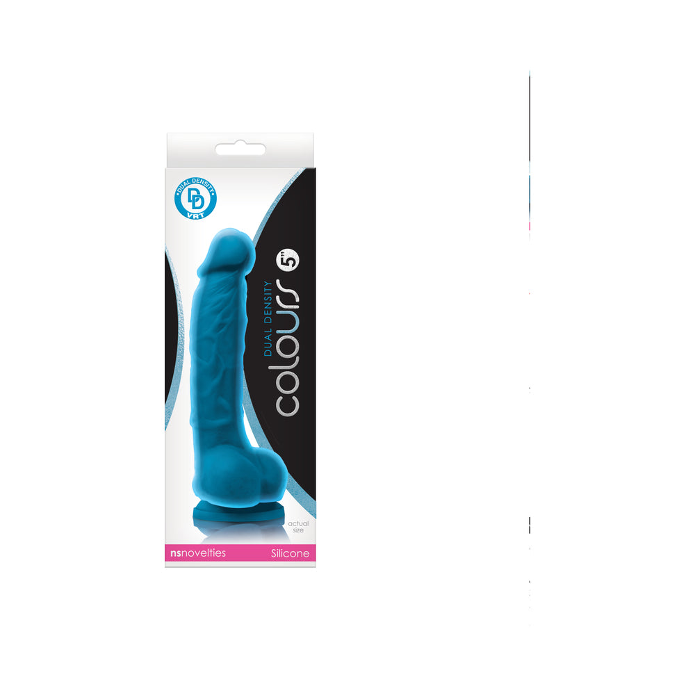 Colours Dual Density 5 inches Dildo Blue
