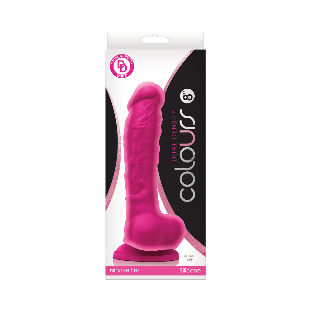 Colours Dual Density 8 inches Dildo Pink