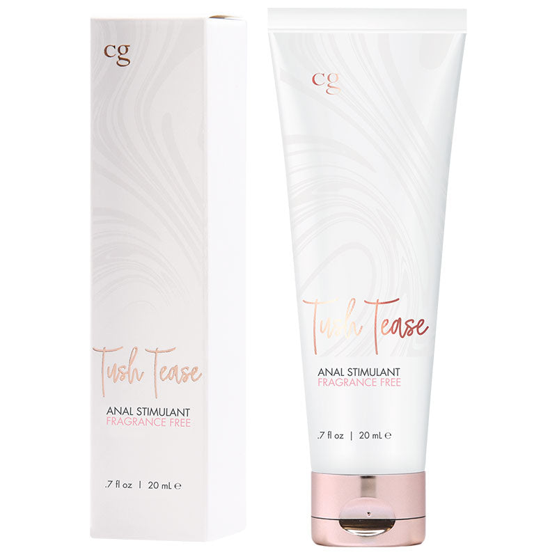 CG Tush Tease Anal Stimulant Au Natural 0.7 Oz packaging and product tube illustration