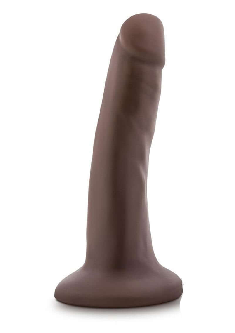 Dr Skin Plus Posable Dildo 5 inches Brown, a realistic and flexible dildo for customizable experiences.