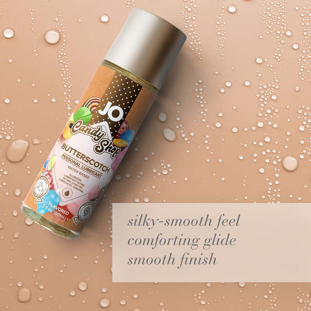JO Candy Shop Butterscotch Water-Based Lubricant 2 Oz with refreshing design and silky-smooth feel.