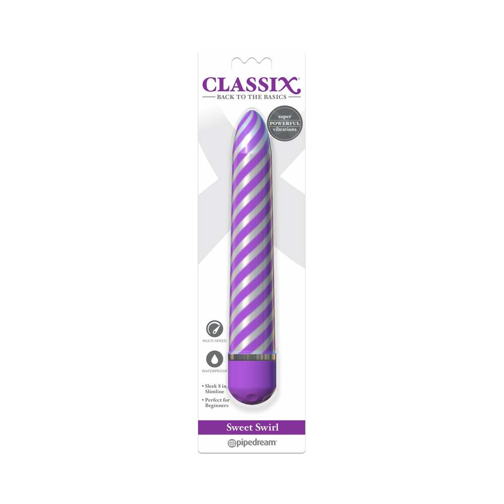 Classix Sweet Swirl 8 inches Slimline Vibrator Purple