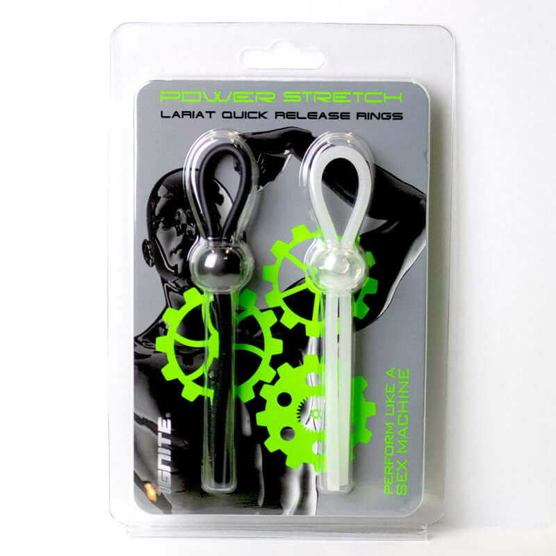 Silicone Lasso/ bolo Rings 2 Pack Black,White