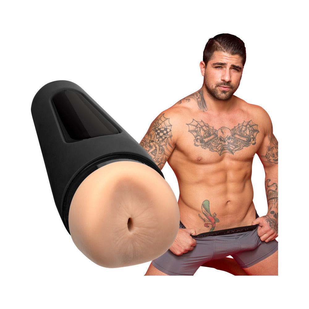 Man Squeeze Ryan Bones ULTRASKYN Ass Stroker Vanilla featuring a realistic design and a well-defined texture.