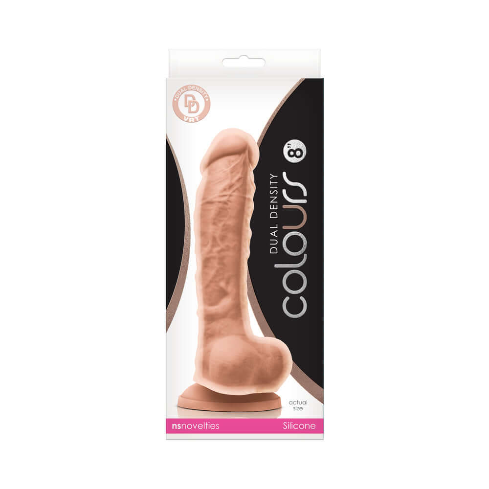 Colours Dual Density 8 inches Dildo Beige