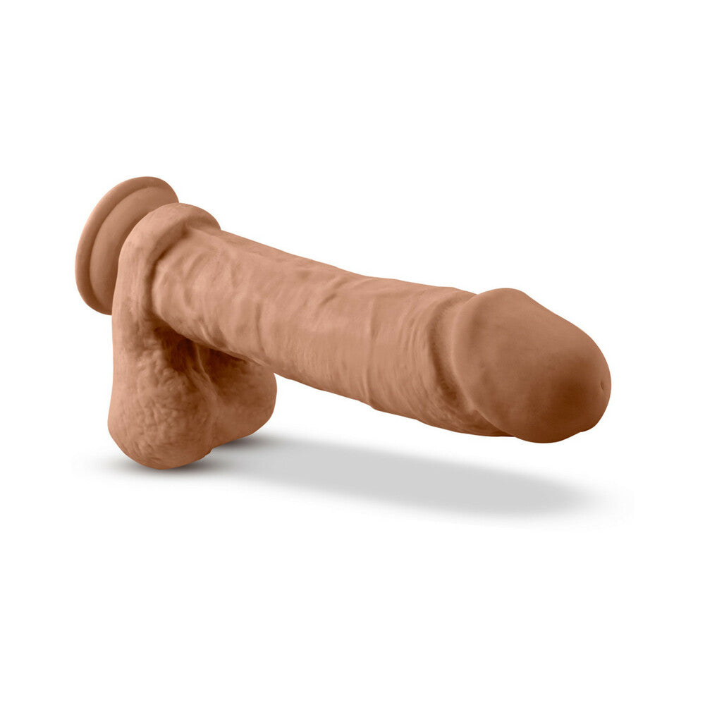 Au Naturel 9.5 inches Posable Dual Density Dildo with Balls Tan