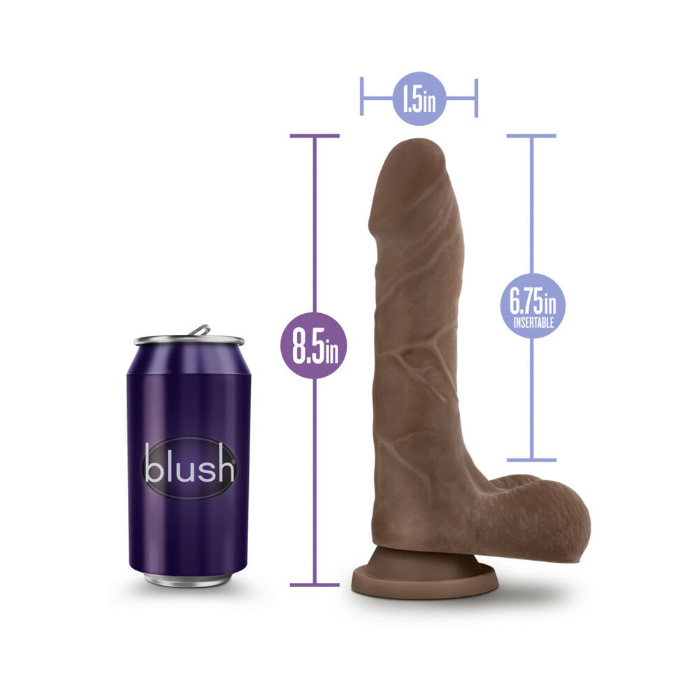 Au Naturel Mister Perfect 8.5 inches Posable Dual Density Dildo with Balls Brown