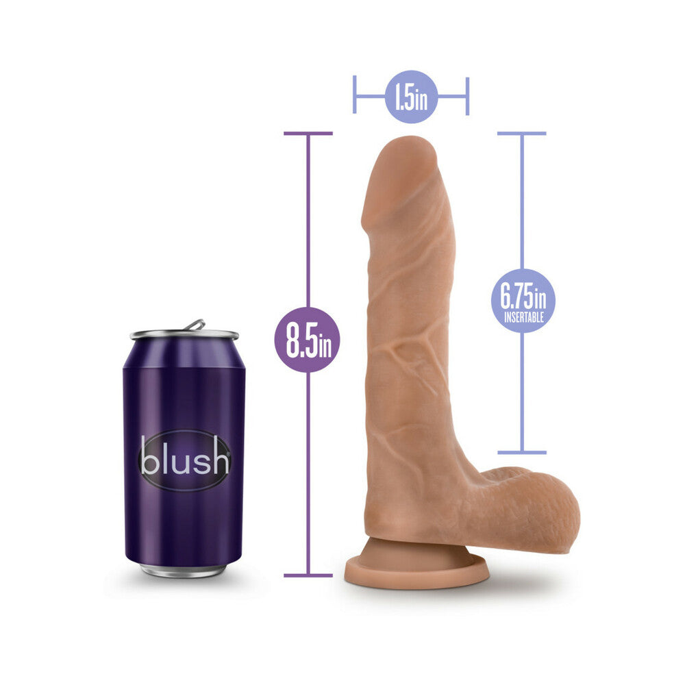 Au Naturel Mister Perfect 8.5 inches Posable Dual Density Dildo with Balls Tan