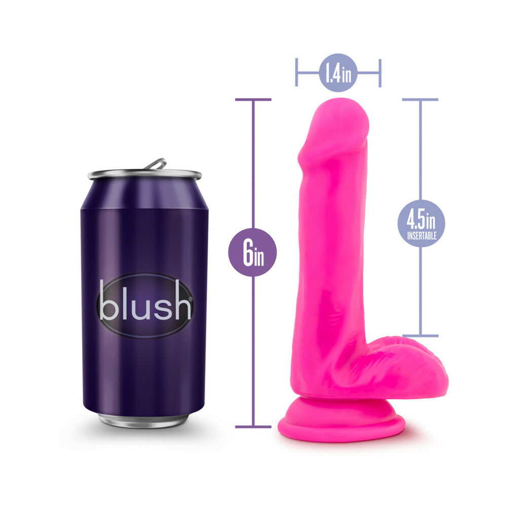 Au Naturel Bold Delight 6 inches Posable Dual Density Dildo with Balls Pink