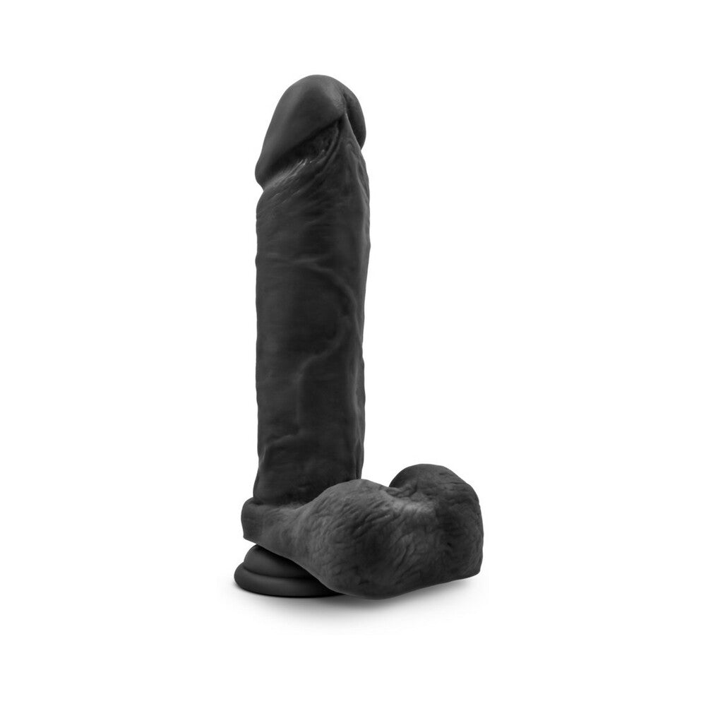 Au Naturel Bold Massive 9 inches Posable Dual Density Dildo with Balls Black