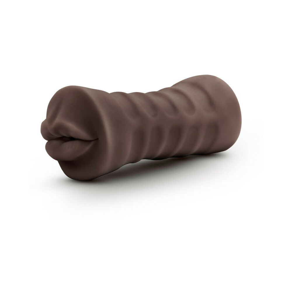 Hot Chocolate Heather Oral Stroker with Bullet Vibrator Brown