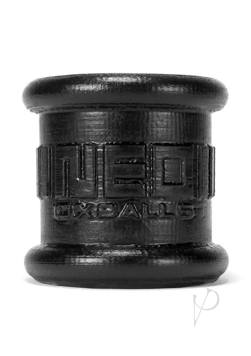 Oxballs Neo Tall Silicone Ball Stretcher Large Black showcasing sleek design and quality silicone material.