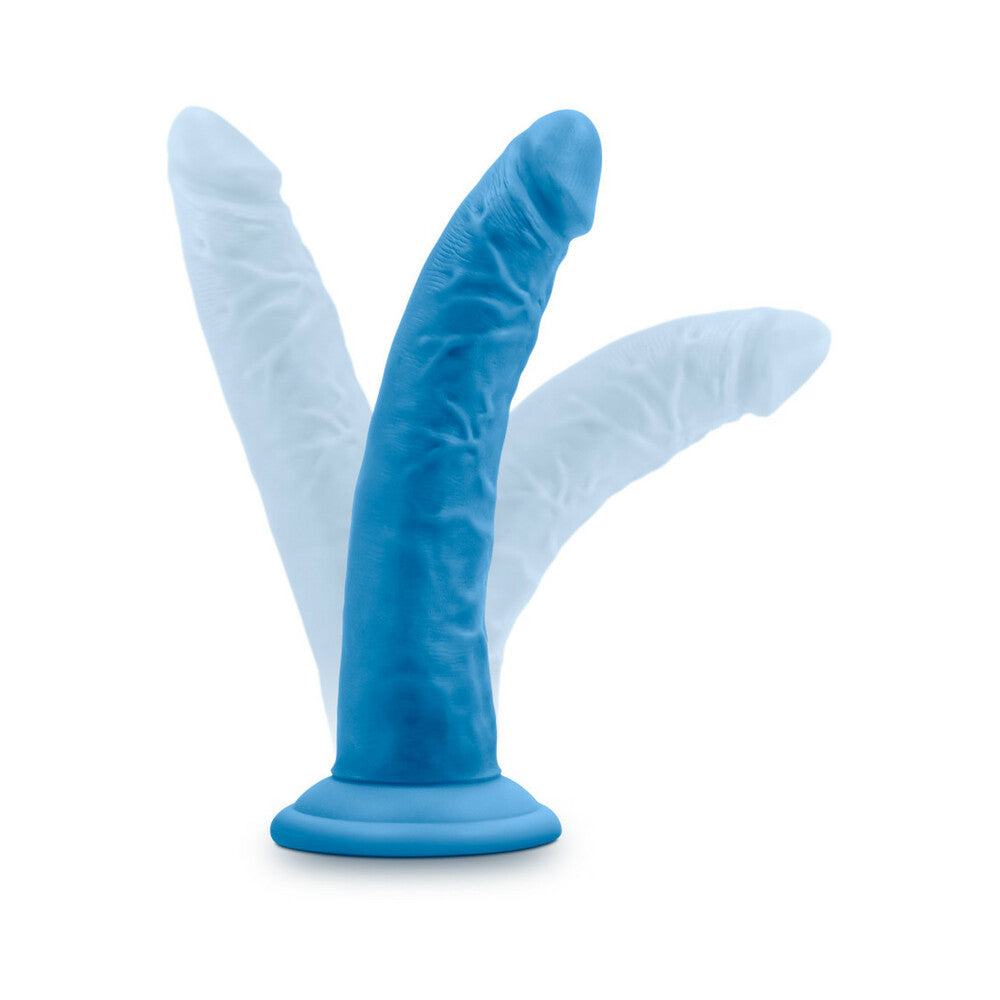 Neo Elite 7.5 inches Silicone Dual Density Dildo Neon Blue