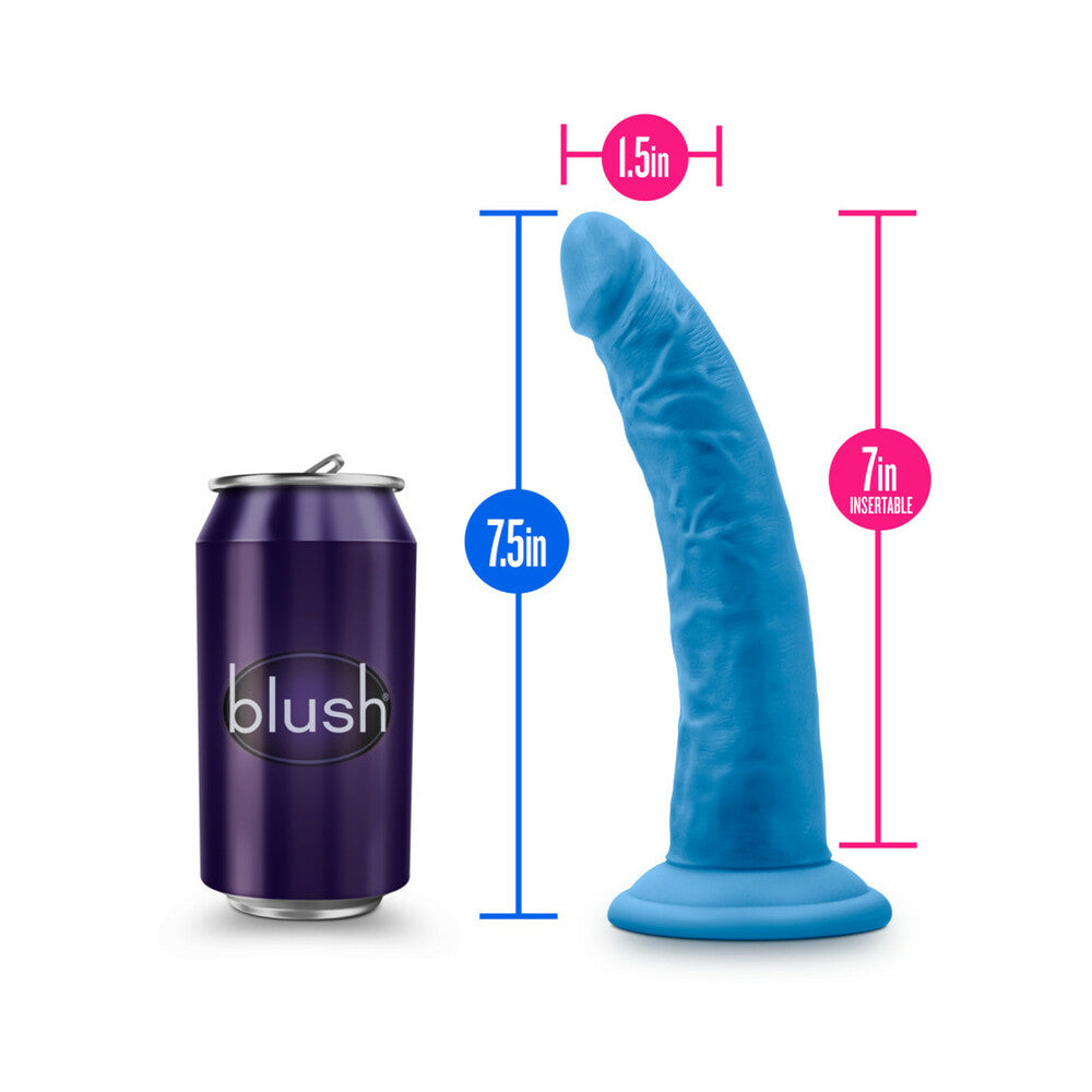 Neo Elite 7.5 inches Silicone Dual Density Dildo Neon Blue