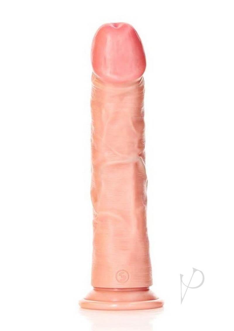 RealRock Curved Realistic Dildo Suction Cup 9 Inch Vanilla in a lifelike design with a natural vanilla tone.