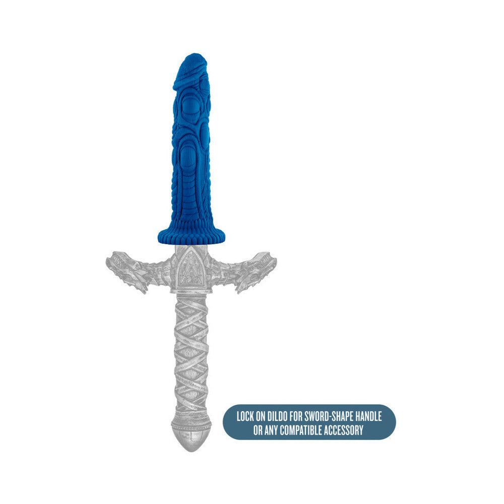 The Realm Draken 7.5 inches Silicone Lock On Fantasy Dildo Blue