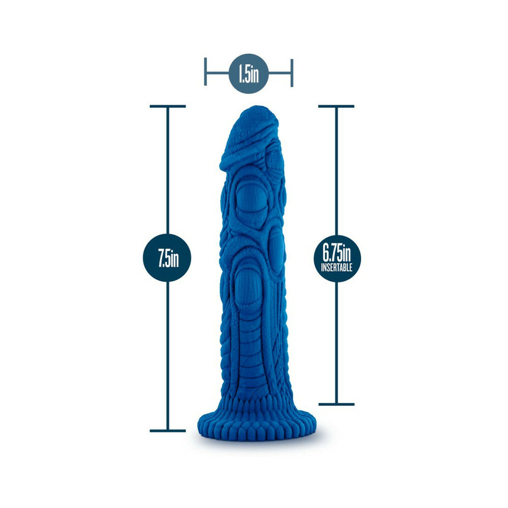 The Realm Draken 7.5 inches Silicone Lock On Fantasy Dildo Blue