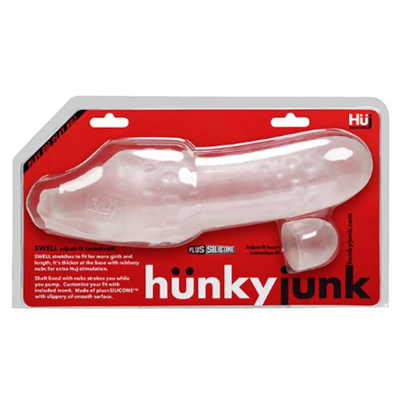 Hunkyjunk Swell Silicone Cocksheath Penis Extender 8.25 inches - Clear