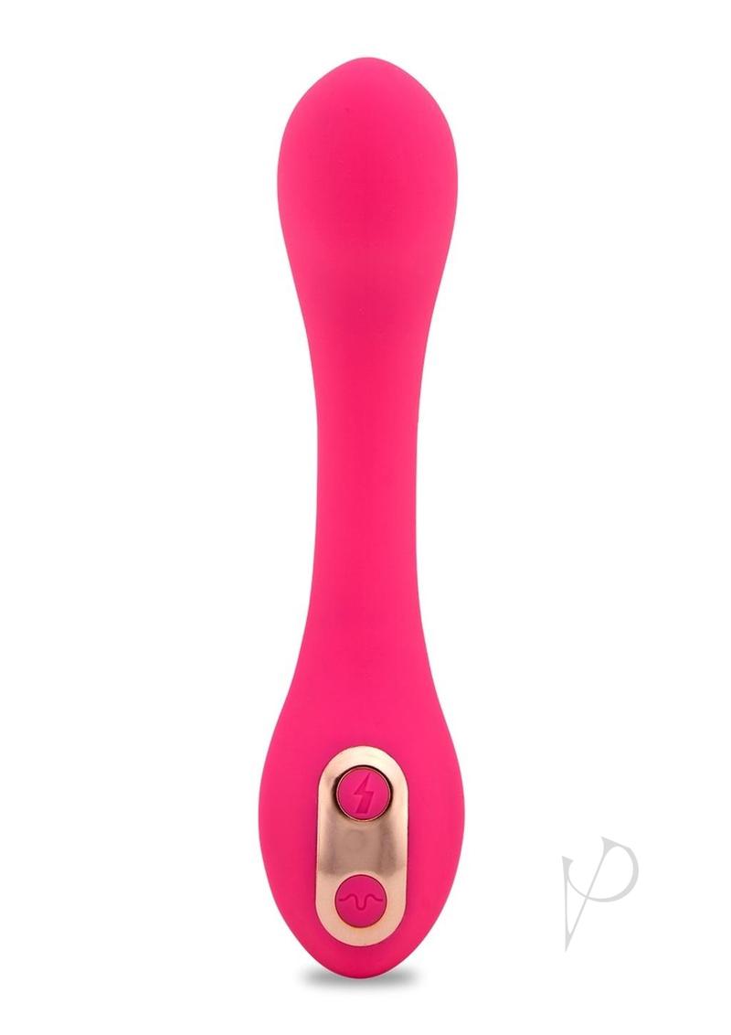 Nu Sensuelle Libi Silicone G-Spot Vibrator Deep Pink, featuring an ergonomic design and flexible shaft for G-spot stimulation.