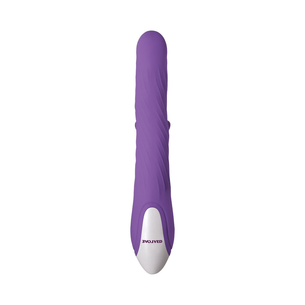 Evolved Tilt-O-Whirl Dual Stimulation Vibrator With Spinning Clit Stimulator Purple