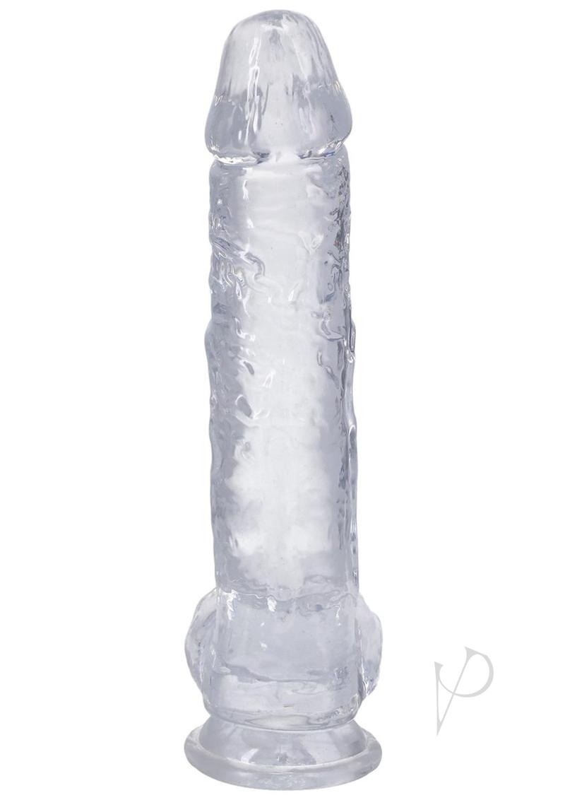 In a Bag Really Big Dick Dildo 10 Inch Clear, lifelike clear dildo with realistic shape and sculpted details