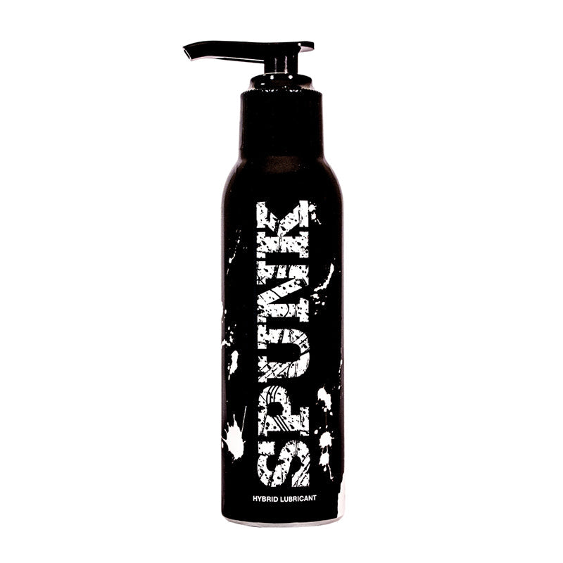 Spunk Lube Hybrid 4 Oz in a sleek black bottle, perfect for enhancing intimacy with a silky-smooth feel.
