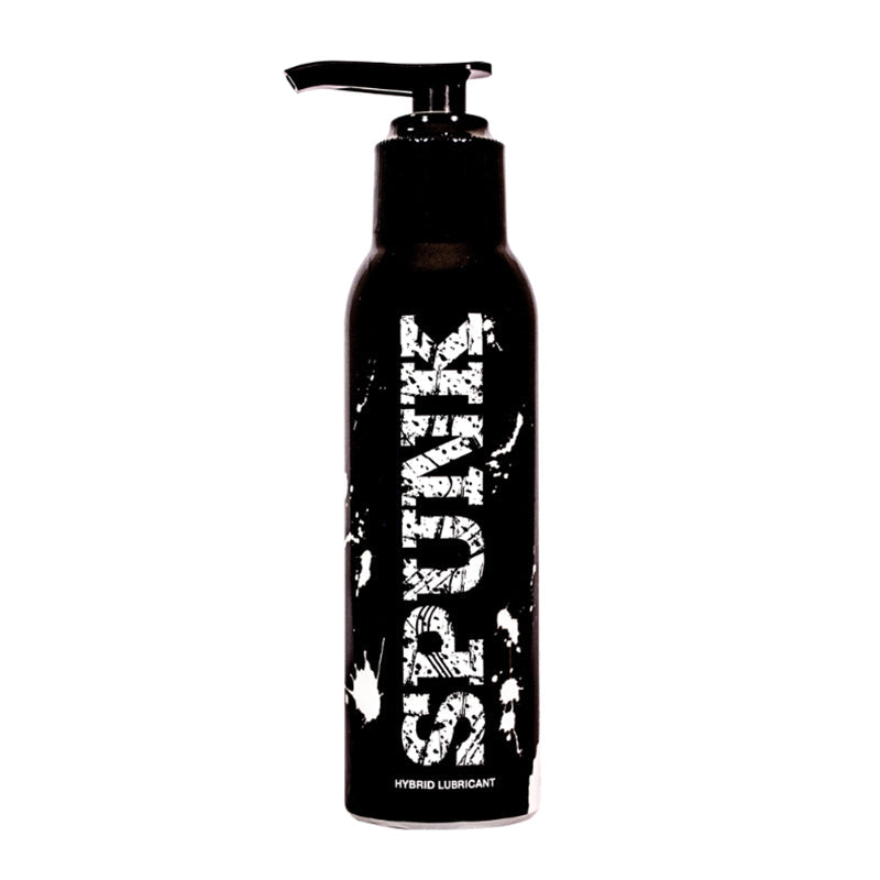 Spunk Lube Hybrid 8 oz bottle with pump top for enhanced intimate pleasure and realism.