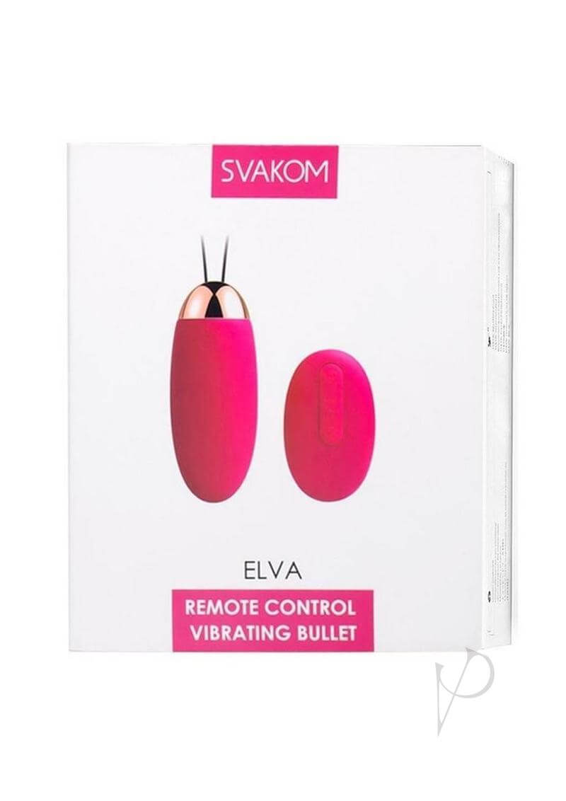 Svakom Elva Bullet Vibrator with Remote Control - Plum Red/Gold