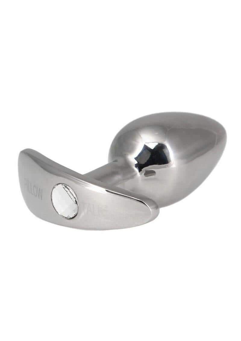 Pillow Talk Sneaky Luxurious Stainless Steel Anal Plug with Swarovski detail, elegant design for intimate experiences.