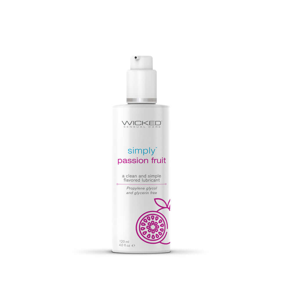 Wicked Simply Glycerin Free Lubricant Passion Fruit 4 Oz, a premium, glycerin-free personal lubricant.
