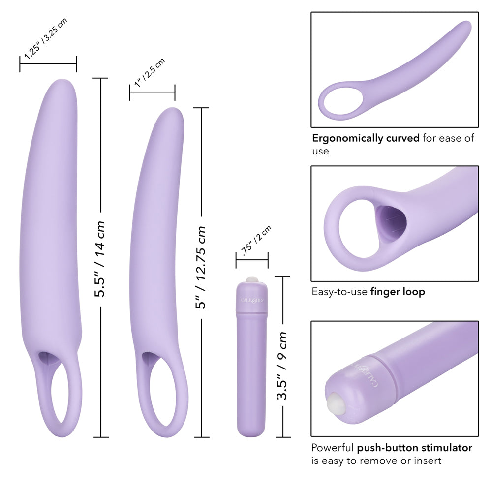 Dr Laura Berman Isabelle Set Of 2 Vibrating Dilators with ergonomic design and compact bullet vibrator for comfort.