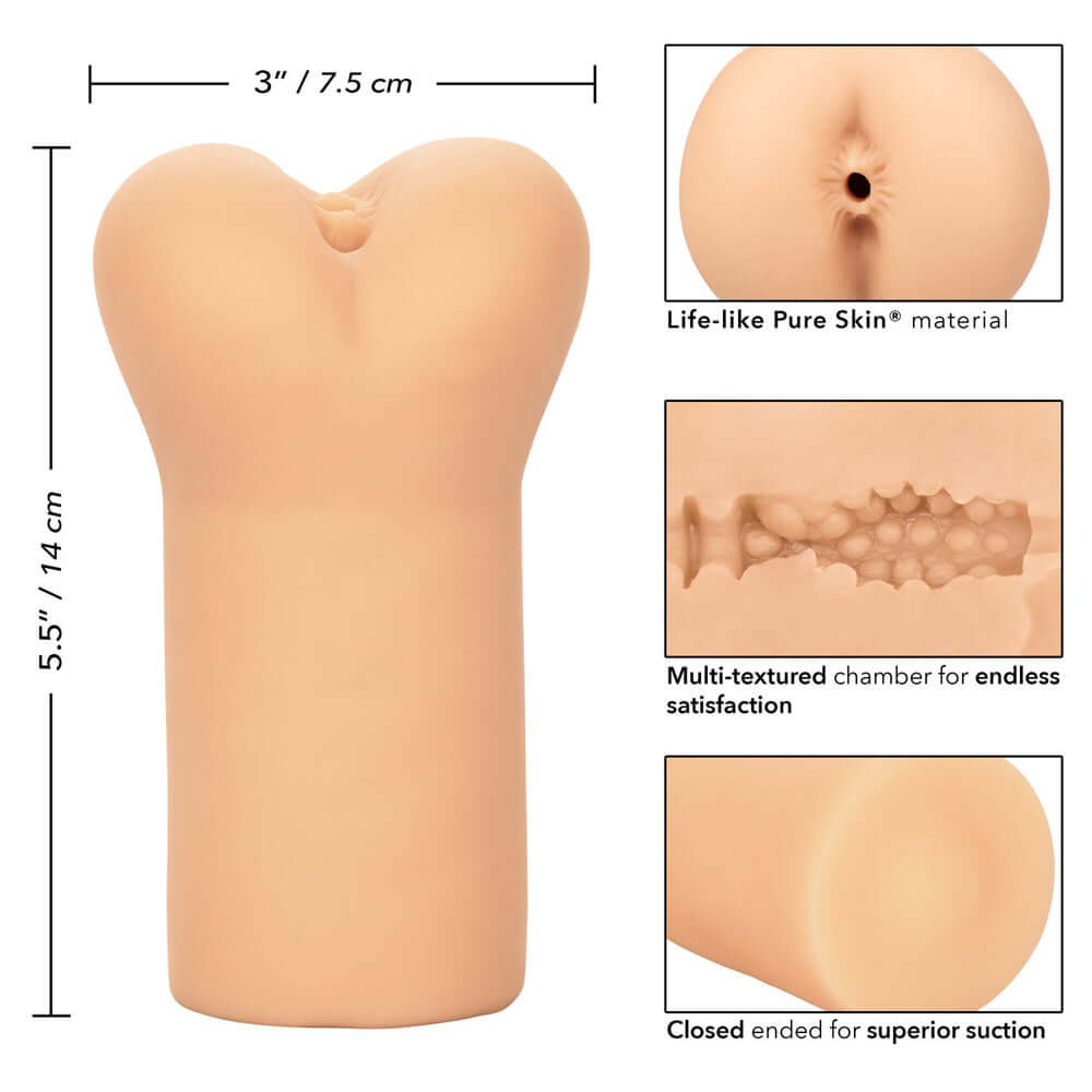 Boundless Anus Stroker Ivory showcasing Pure Skin® material and multi-textured chamber for premium pleasure.