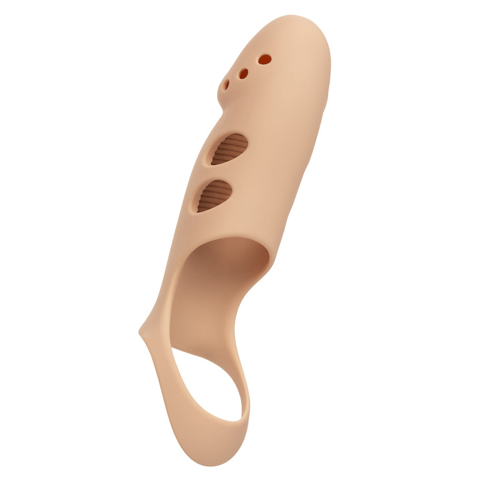 Performance Maxx Rechargeable Stud Ivory designed for intimate pleasure with a smooth, stretchy texture and open tip.