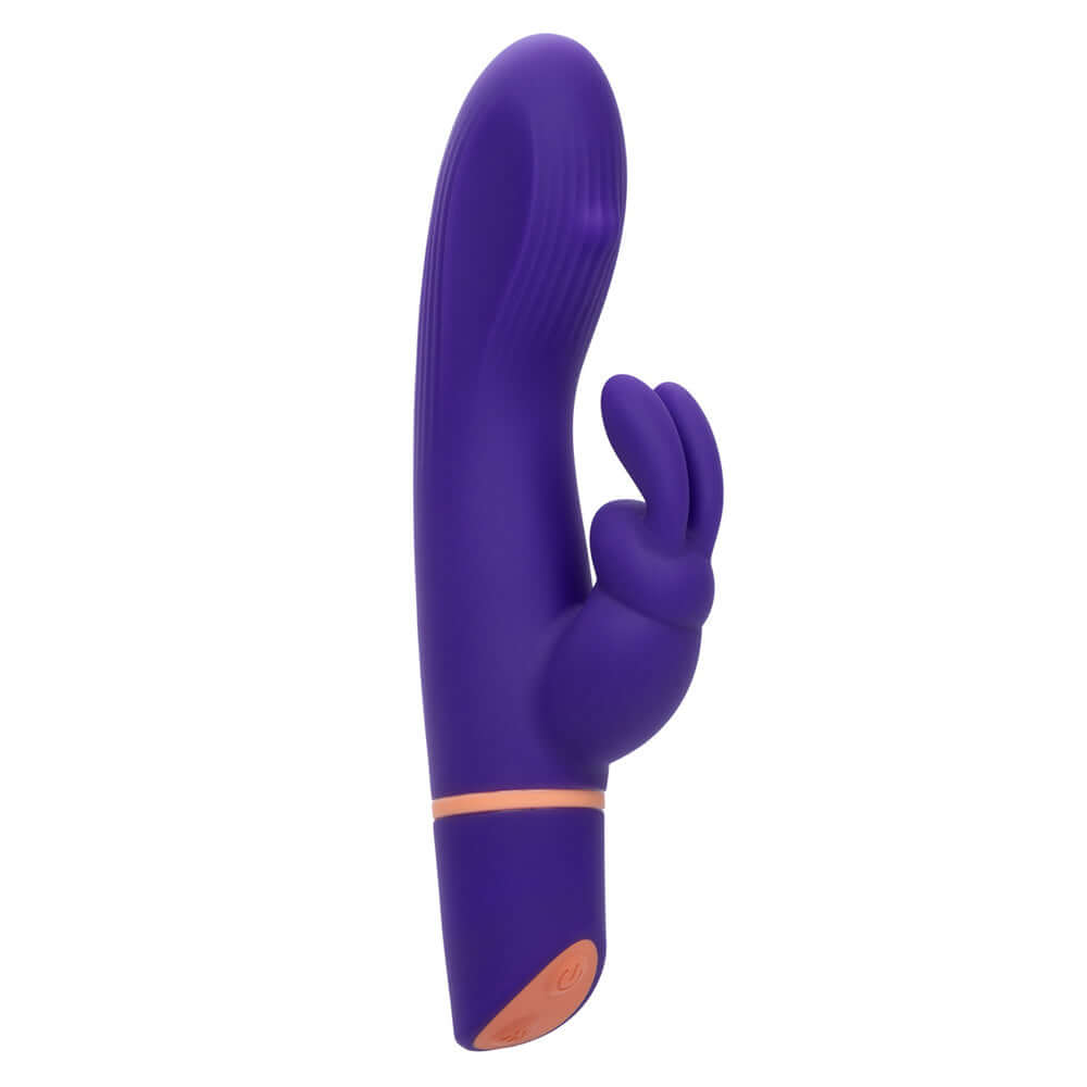 Love Bunny Beaded Rollin G Bunny Vibrator in purple, featuring dual motors and a contoured design for pleasure.