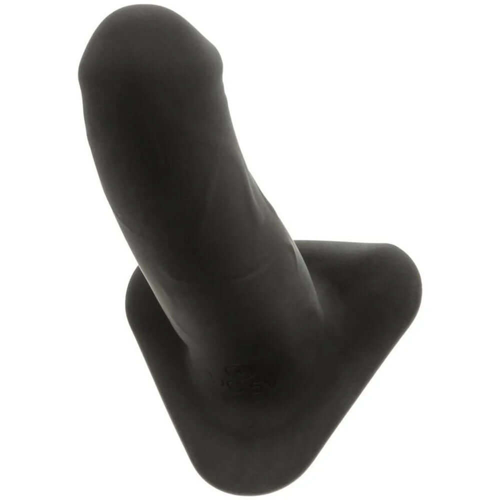 Onyxxx Rechargeable Silicone Intermediate Stud Black, sleek vibrating probe for smooth exploration and stimulation.