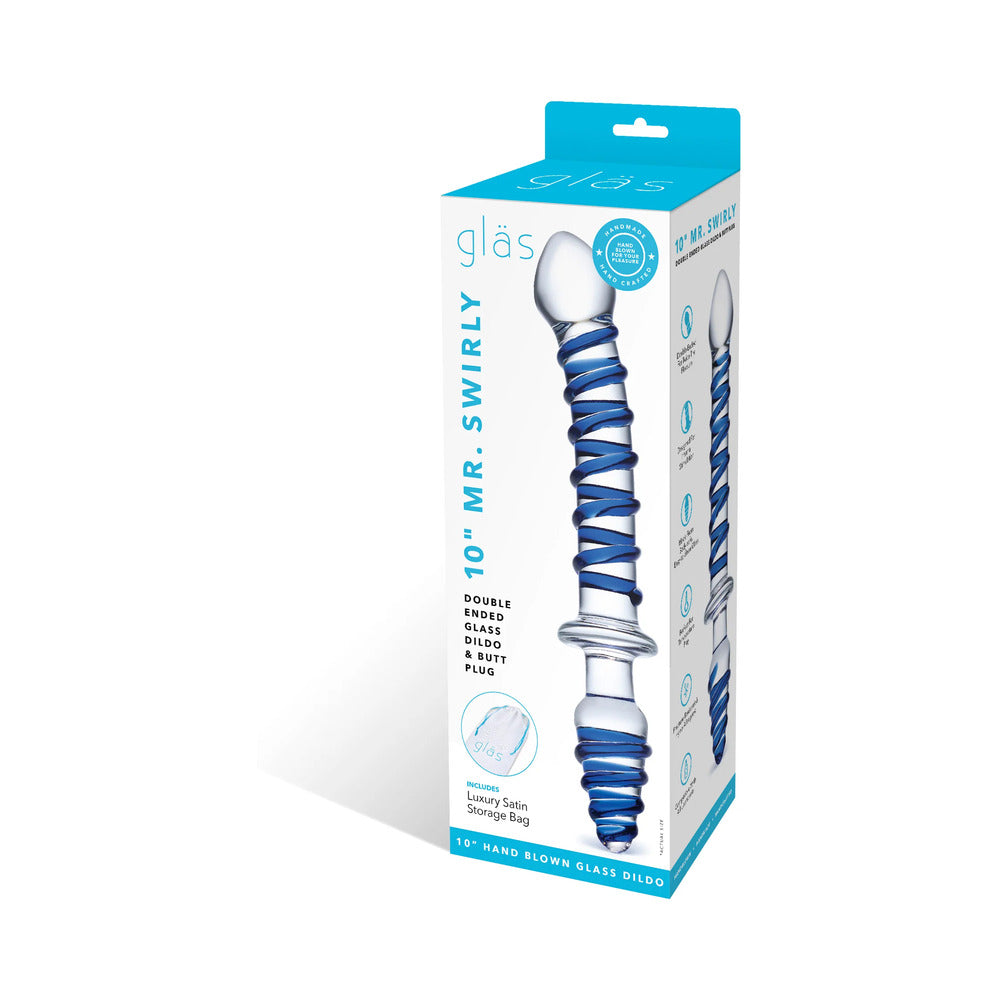 Glas 10 inches Mr. Swirly Double Ended Glass Dildo & Butt Plug