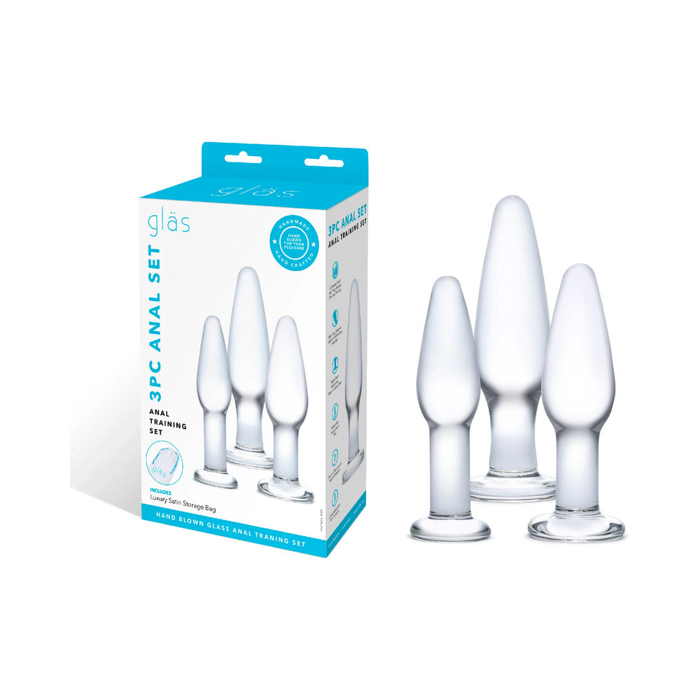 Glas 3-Piece Glass Anal Plug Training Set