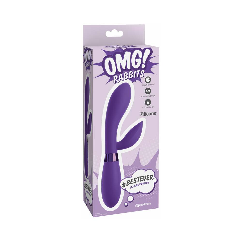OMG! Rabbits #BestEver Silicone Vibrator Purple