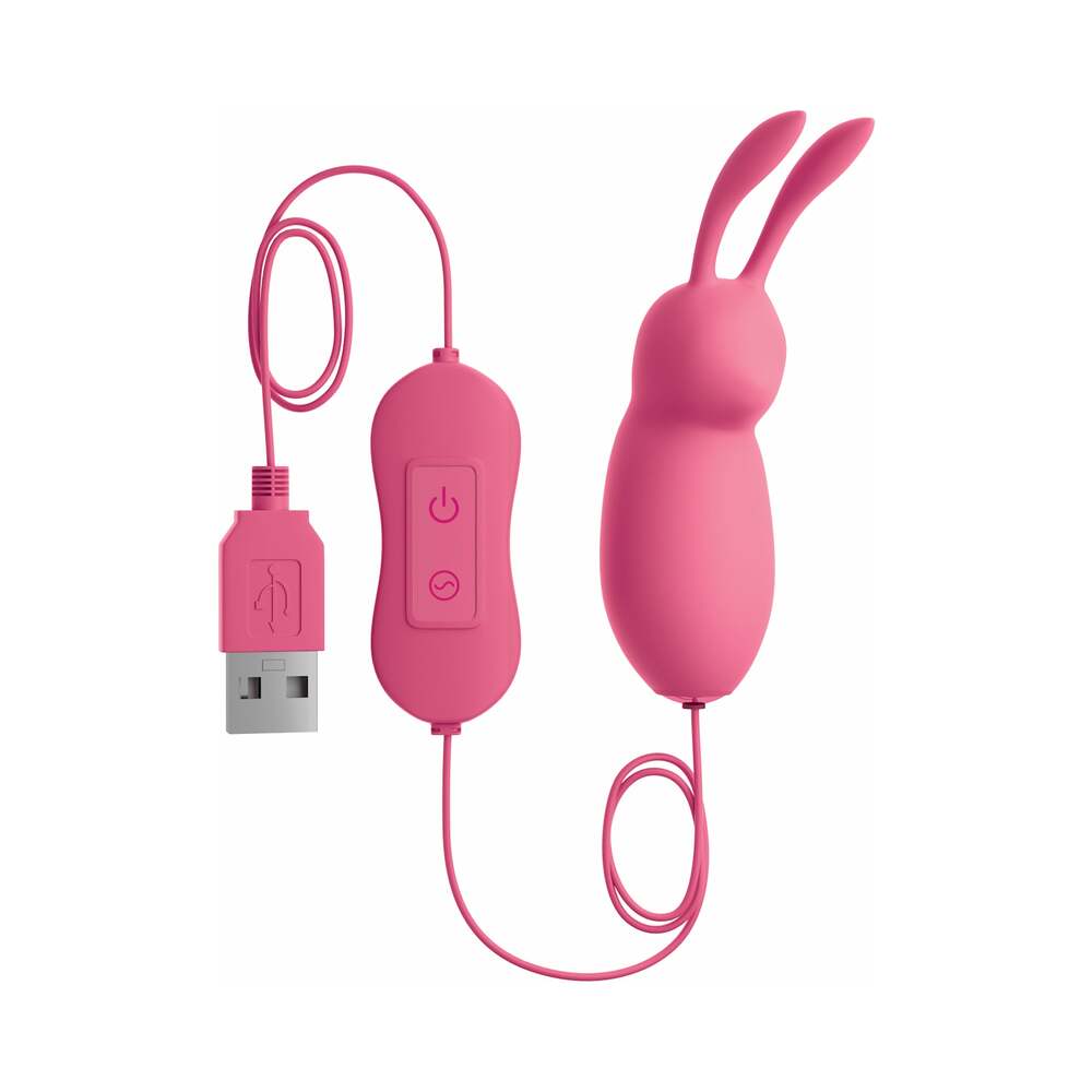 OMG! Bullets #Cute USB-Powered Silicone Vibrating Bullet With Ears Pink